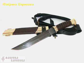 Нож Пластунский (алмазная сталь - ХВ5) г/л.латунь, рукоять венге.