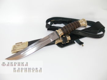 Нож Пластунский (сталь 95Х18 кованая), рукоять х/л. латунь, венге, 