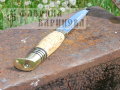 Нож Финка НКВД (сталь 95Х18), рукоять карельская береза, латунь. 2