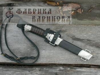 Нож Пластунский (сталь Х12МФ), рукоять х/л. мельхиор, венге.